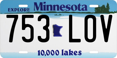MN license plate 753LOV