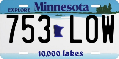 MN license plate 753LOW