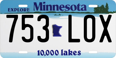 MN license plate 753LOX
