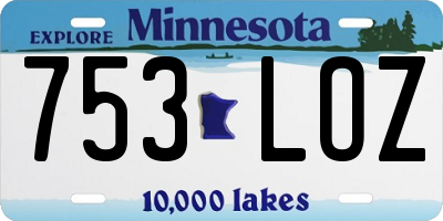 MN license plate 753LOZ