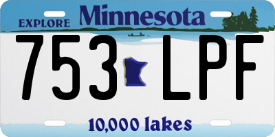 MN license plate 753LPF