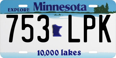 MN license plate 753LPK