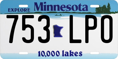 MN license plate 753LPO