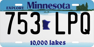 MN license plate 753LPQ