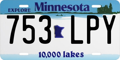 MN license plate 753LPY