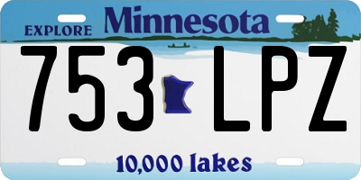 MN license plate 753LPZ