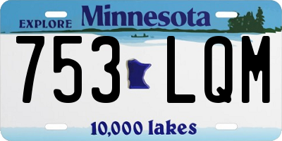 MN license plate 753LQM