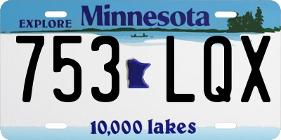 MN license plate 753LQX