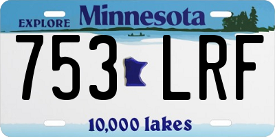 MN license plate 753LRF