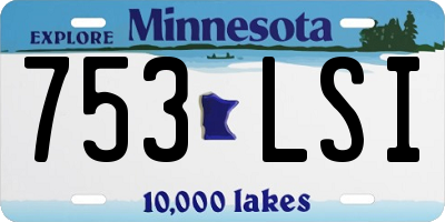 MN license plate 753LSI