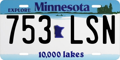 MN license plate 753LSN