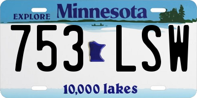 MN license plate 753LSW