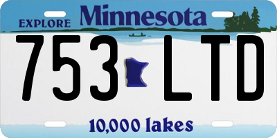 MN license plate 753LTD