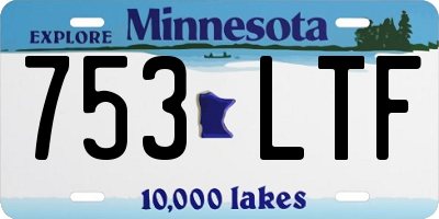 MN license plate 753LTF