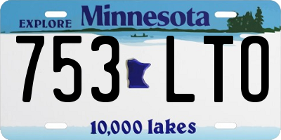 MN license plate 753LTO