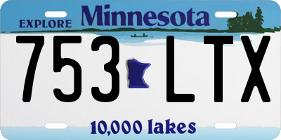 MN license plate 753LTX