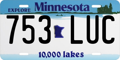 MN license plate 753LUC