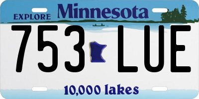 MN license plate 753LUE
