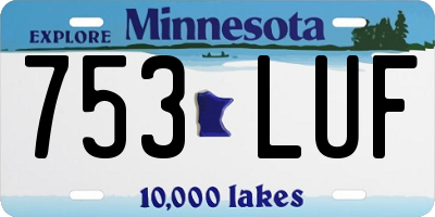 MN license plate 753LUF