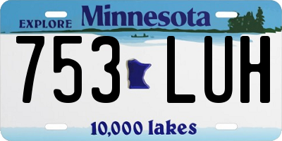 MN license plate 753LUH