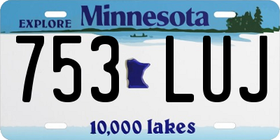 MN license plate 753LUJ
