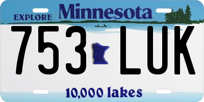 MN license plate 753LUK