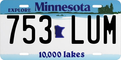 MN license plate 753LUM
