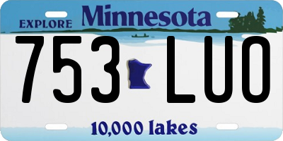 MN license plate 753LUO