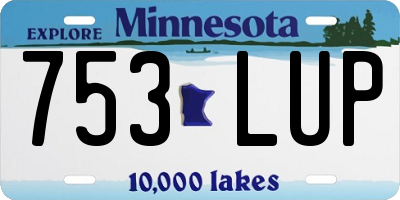MN license plate 753LUP