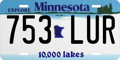 MN license plate 753LUR