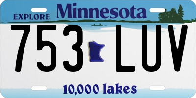 MN license plate 753LUV