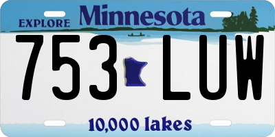 MN license plate 753LUW
