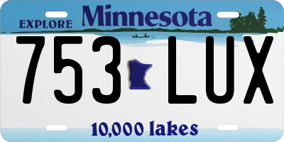 MN license plate 753LUX