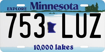 MN license plate 753LUZ