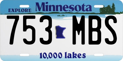 MN license plate 753MBS