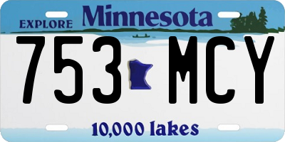 MN license plate 753MCY