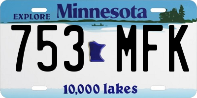 MN license plate 753MFK