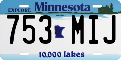 MN license plate 753MIJ