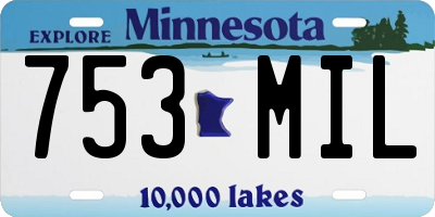 MN license plate 753MIL