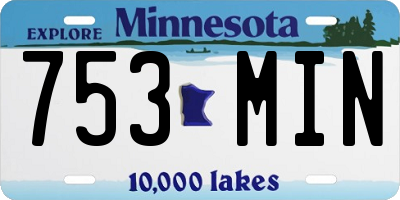 MN license plate 753MIN