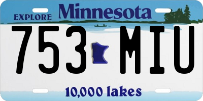 MN license plate 753MIU