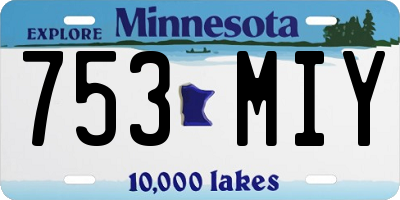 MN license plate 753MIY