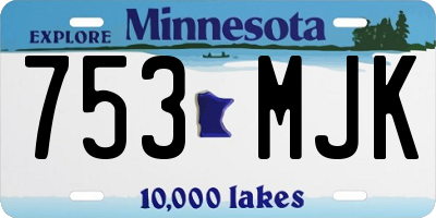 MN license plate 753MJK