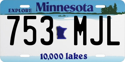 MN license plate 753MJL