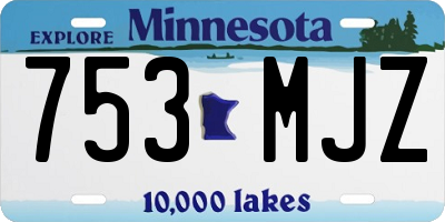 MN license plate 753MJZ