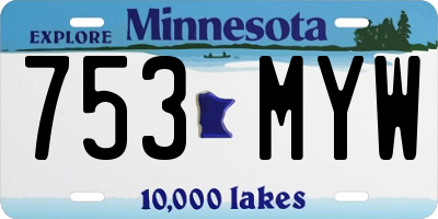 MN license plate 753MYW