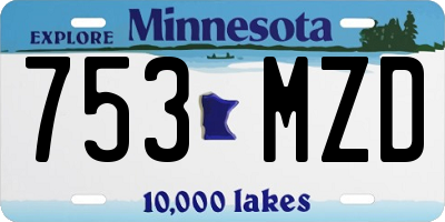 MN license plate 753MZD