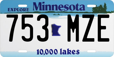 MN license plate 753MZE