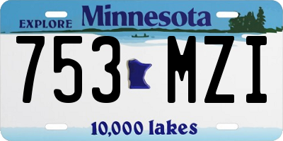 MN license plate 753MZI