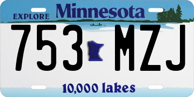 MN license plate 753MZJ